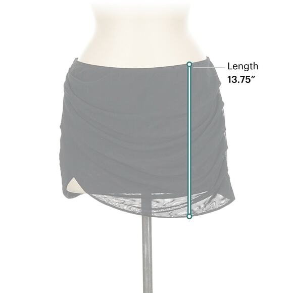 Reformation Black Draped Micro Mini Skirt Mesh M - Picture 3 of 4